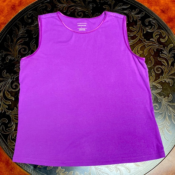 Christopher & Banks Light Purple Tank Top 100% Cotton Size L - Picture 7 of 7